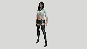 3D Woman in Long Boots