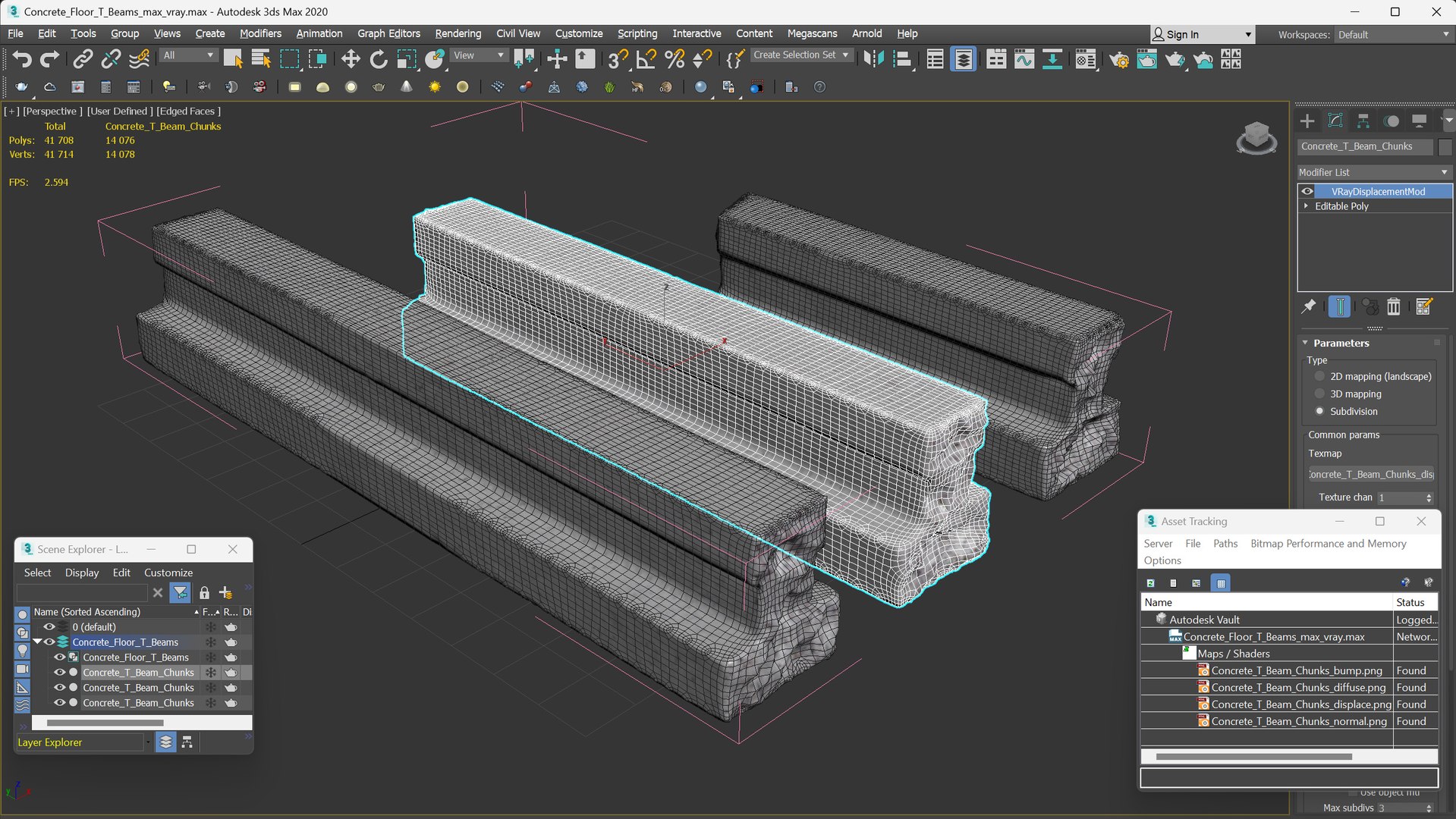 Concrete Floor T Beams Model - TurboSquid 2347245