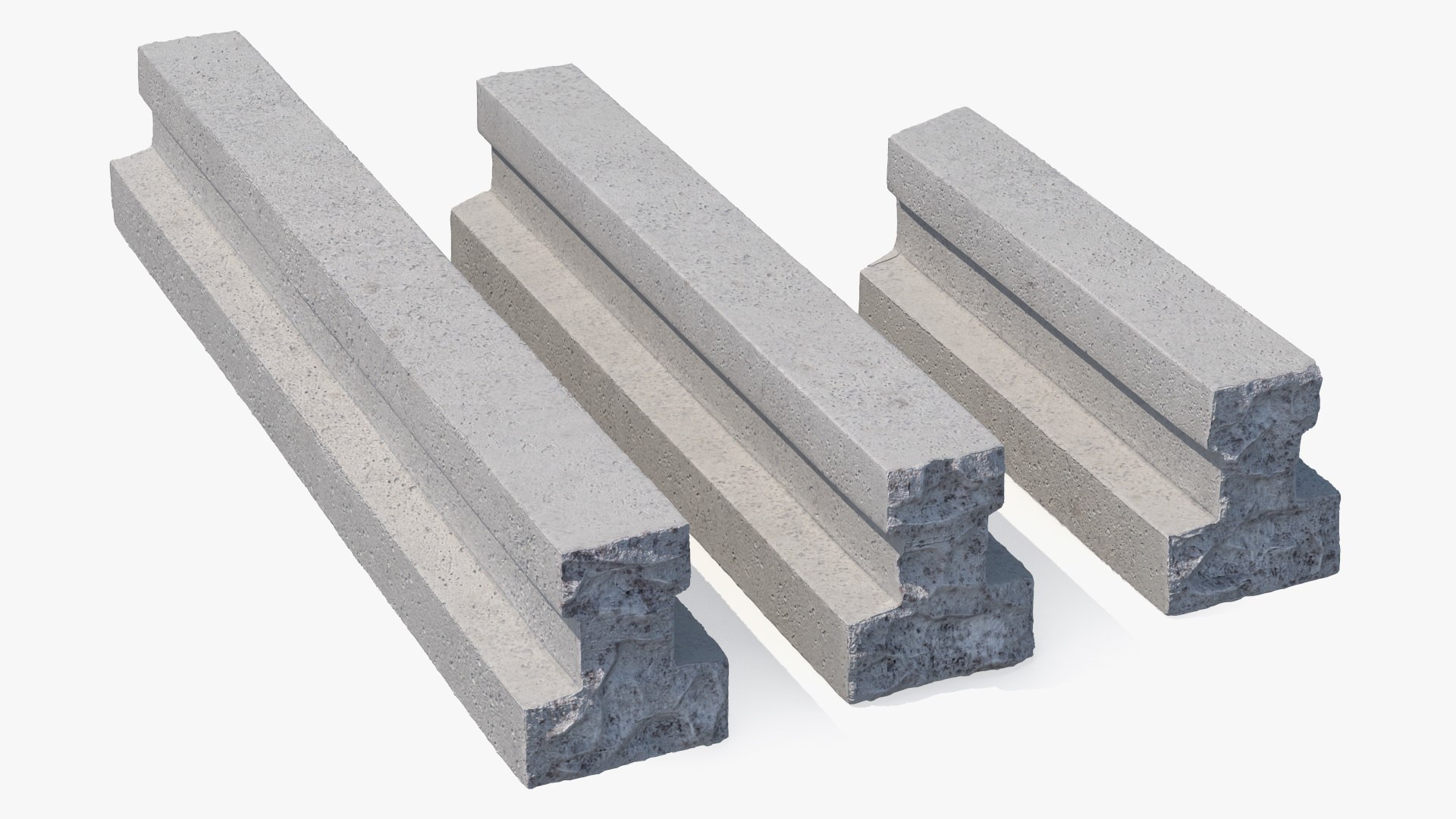 Concrete Floor T Beams 3D model preview