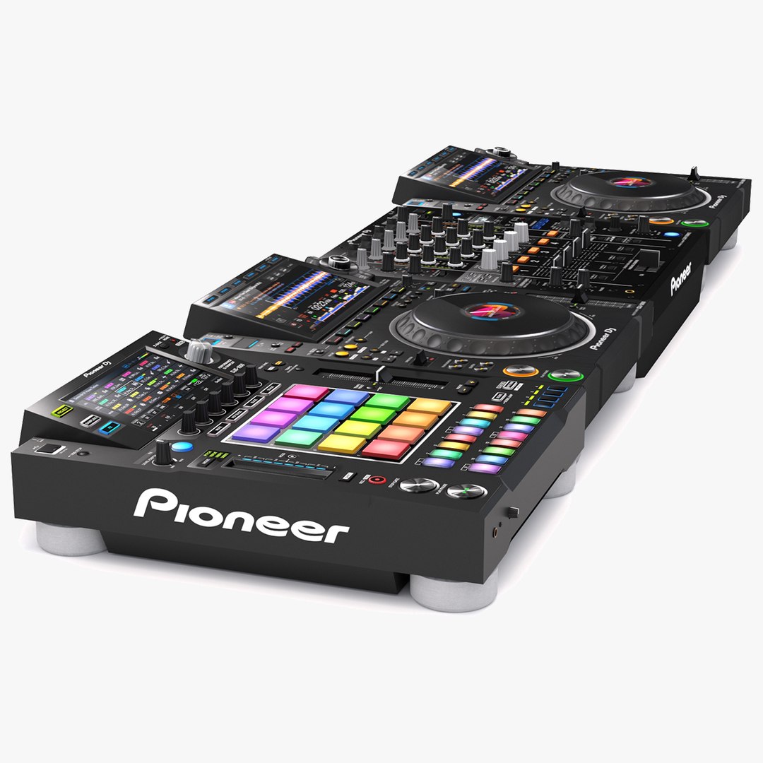 3D Pioneer DJ Set 3 DJM0750 MK2 And CDJ 3000 Nexus Model