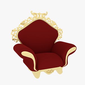 3D model Victorian Chair Red