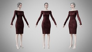 Dress 11 Chocolate Velvet 3D model