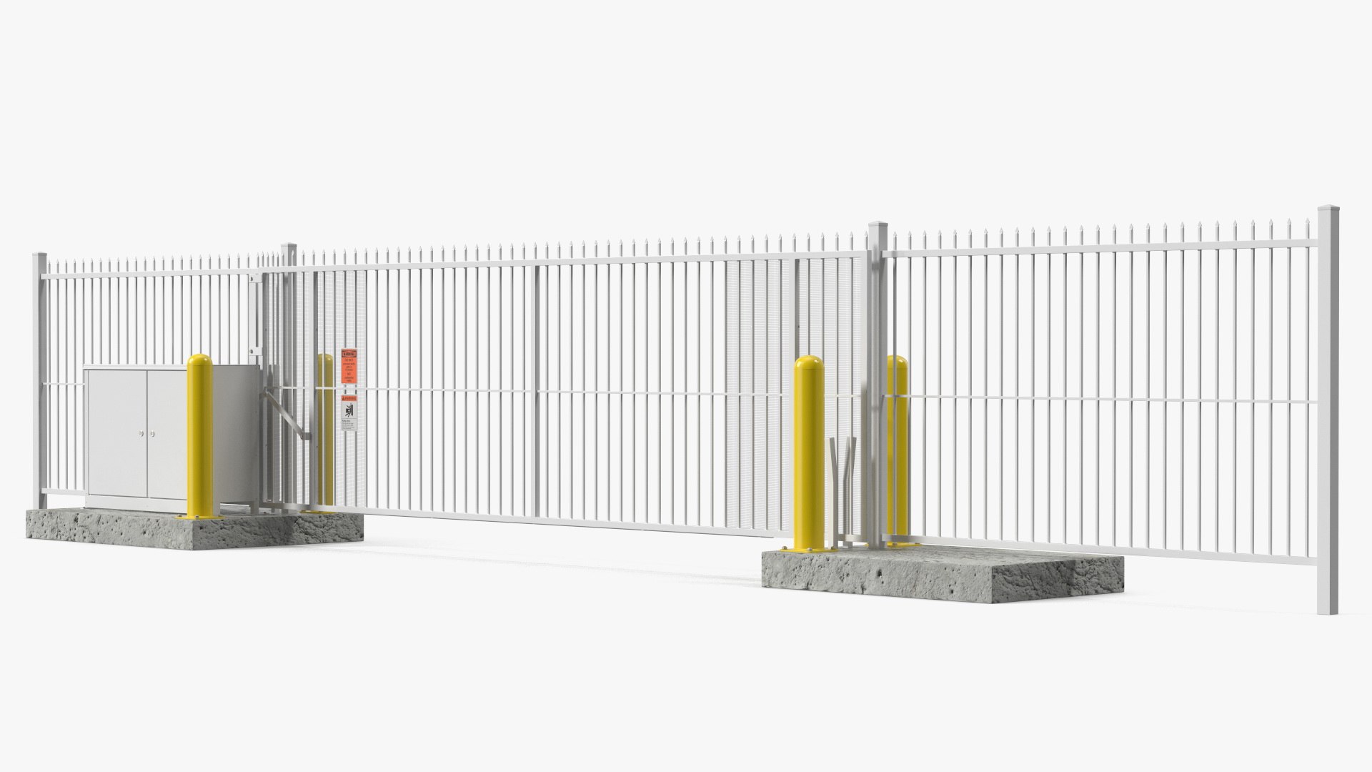 Auto Gate System Vertical Pivot White 3D model preview
