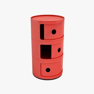 Red Componibili Storage Unit