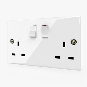uk socket double 3d obj