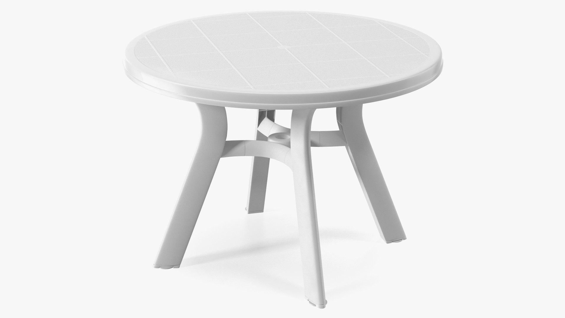 Plastic Table White 3D model preview