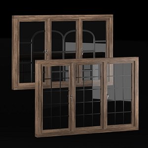 3D model Wooden windows