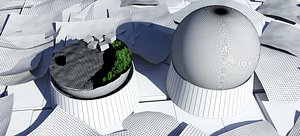 sandy white beach globe 3D model