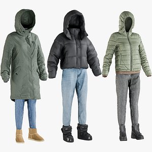 3D realistic women s winter