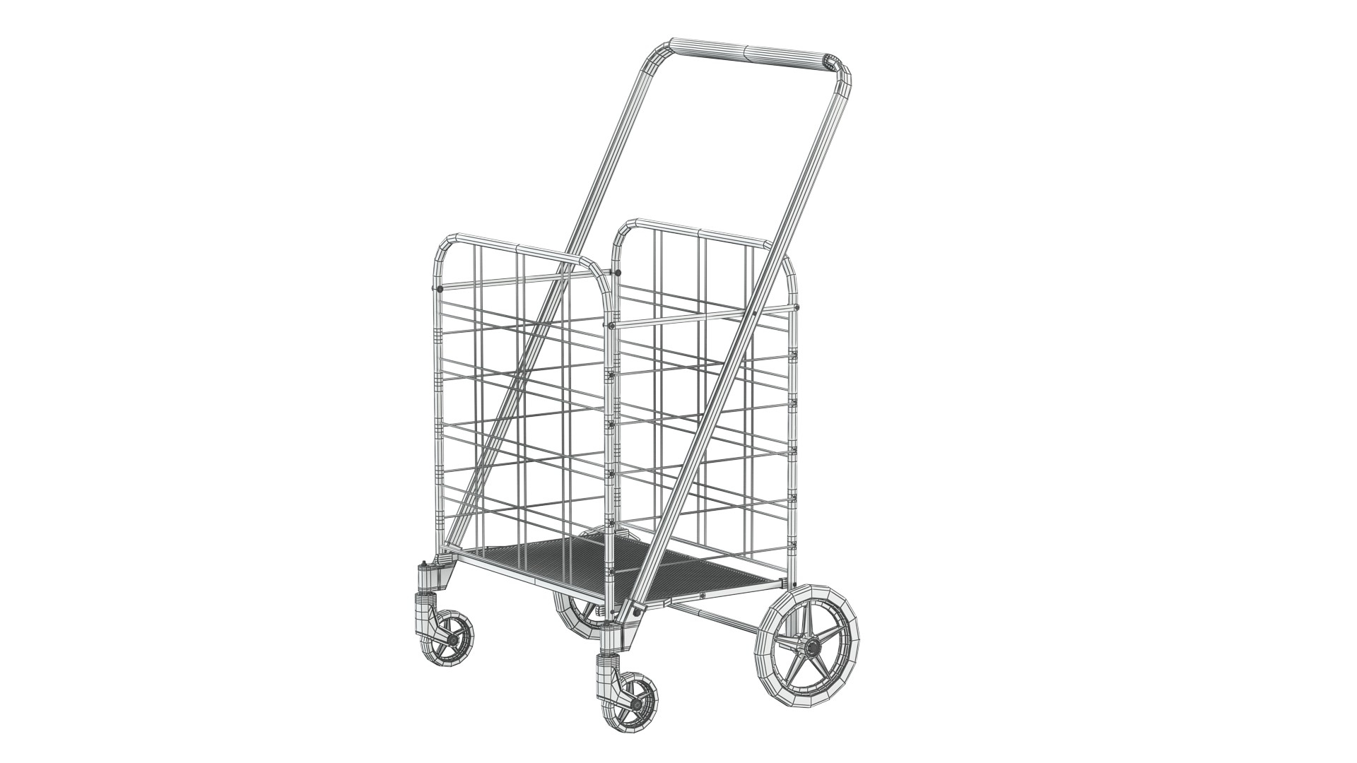 Utility Flat Folding Shopping Cart 3D model TurboSquid 2083347