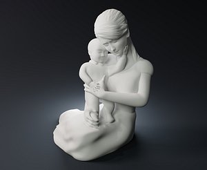 Mother and her child 3D model