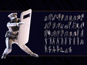 3D Police Woman Set01