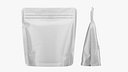 Realistic Glossy White Rounded Stand Up Pouch Mockup 08
