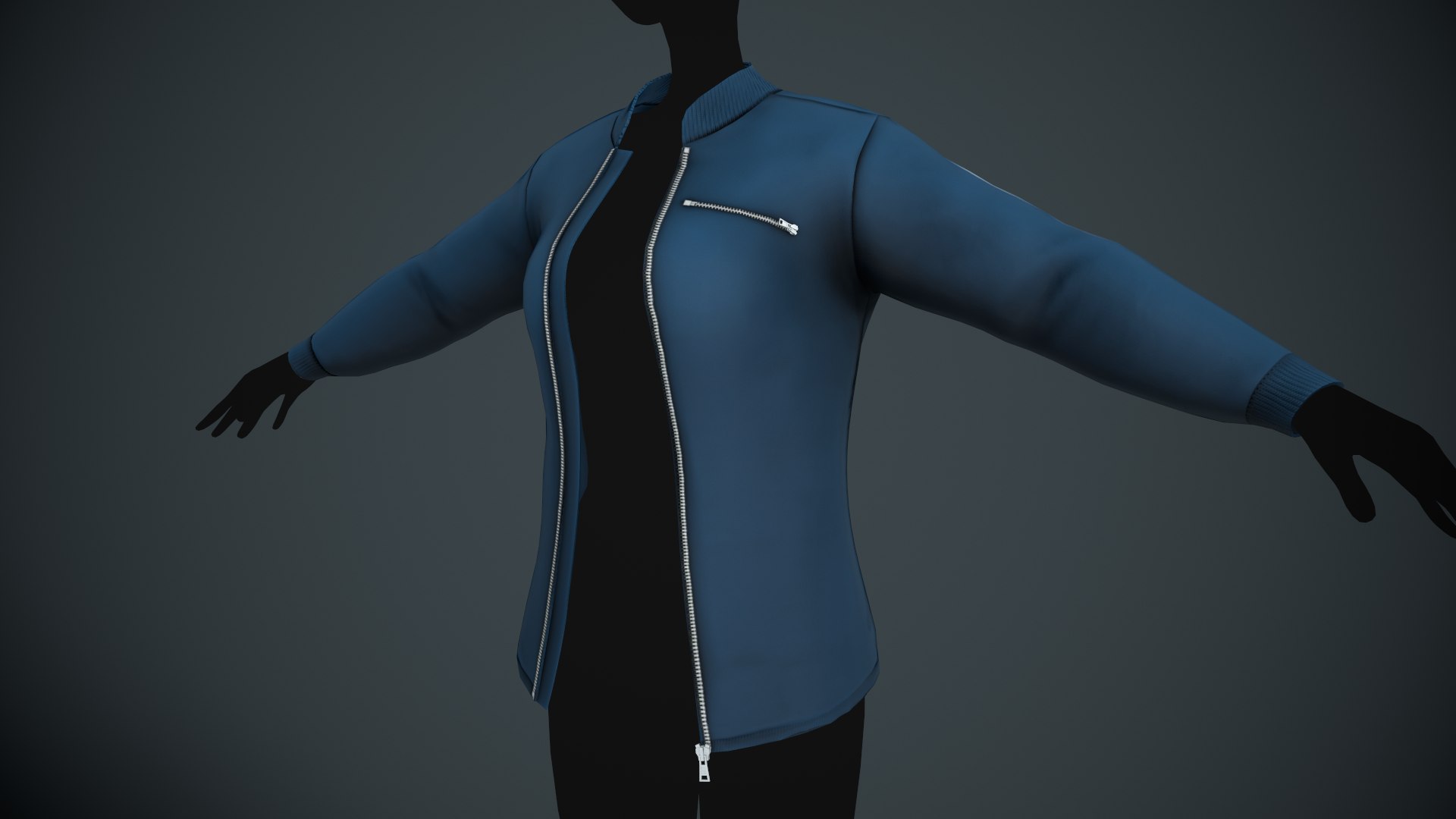 3D Model Female Blue Jacket Style 1 - TurboSquid 1923535