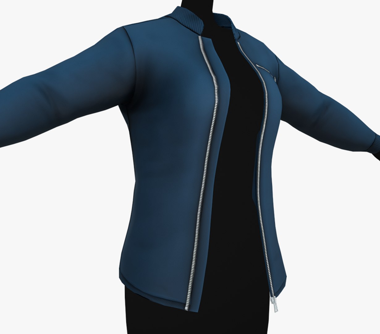 3D Model Female Blue Jacket Style 1 - TurboSquid 1923535