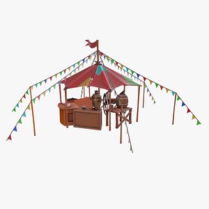 stylized market 3D model