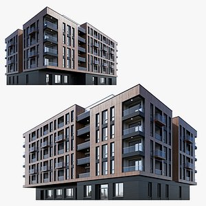 3D Modern residential building 17