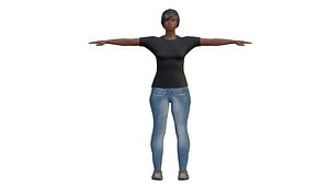 3D model Mid-aged African Woman