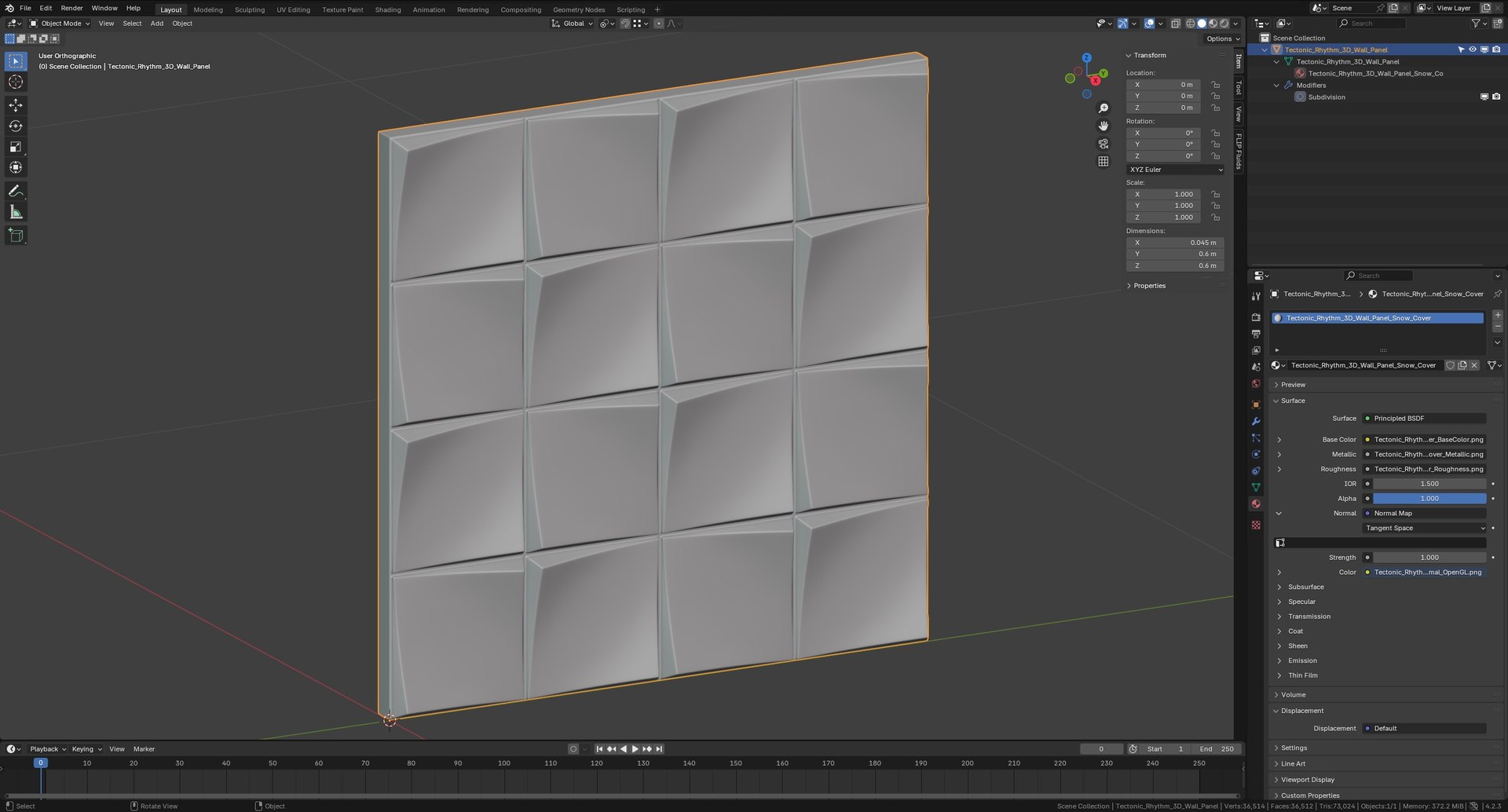 Tectonic Rhythm 3D Wall Panel Snow Cover 3D model https://p.turbosquid.com/ts-thumb/fB/wo2HRe/Nt/blender/jpg/1768158213/1920x1080/fit_q87/9220d2ea339951d71141b8a1180111e7c7842c0a/blender.jpg
