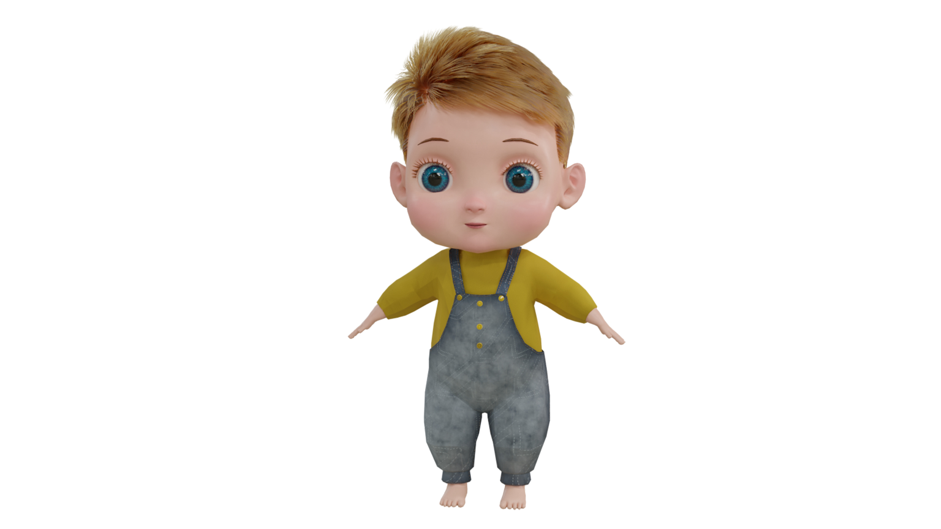 cartoon baby cute character fur3d模型