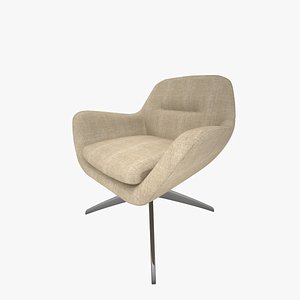 Beige Fabric Armchair