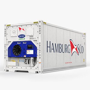 3D 20feet Hamburg Sud shipping Container Reefer CARRIER