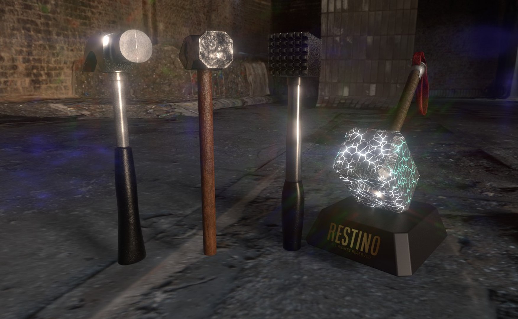 Random Hammer Bundle 4 Types 2K 3D model - TurboSquid 2176723