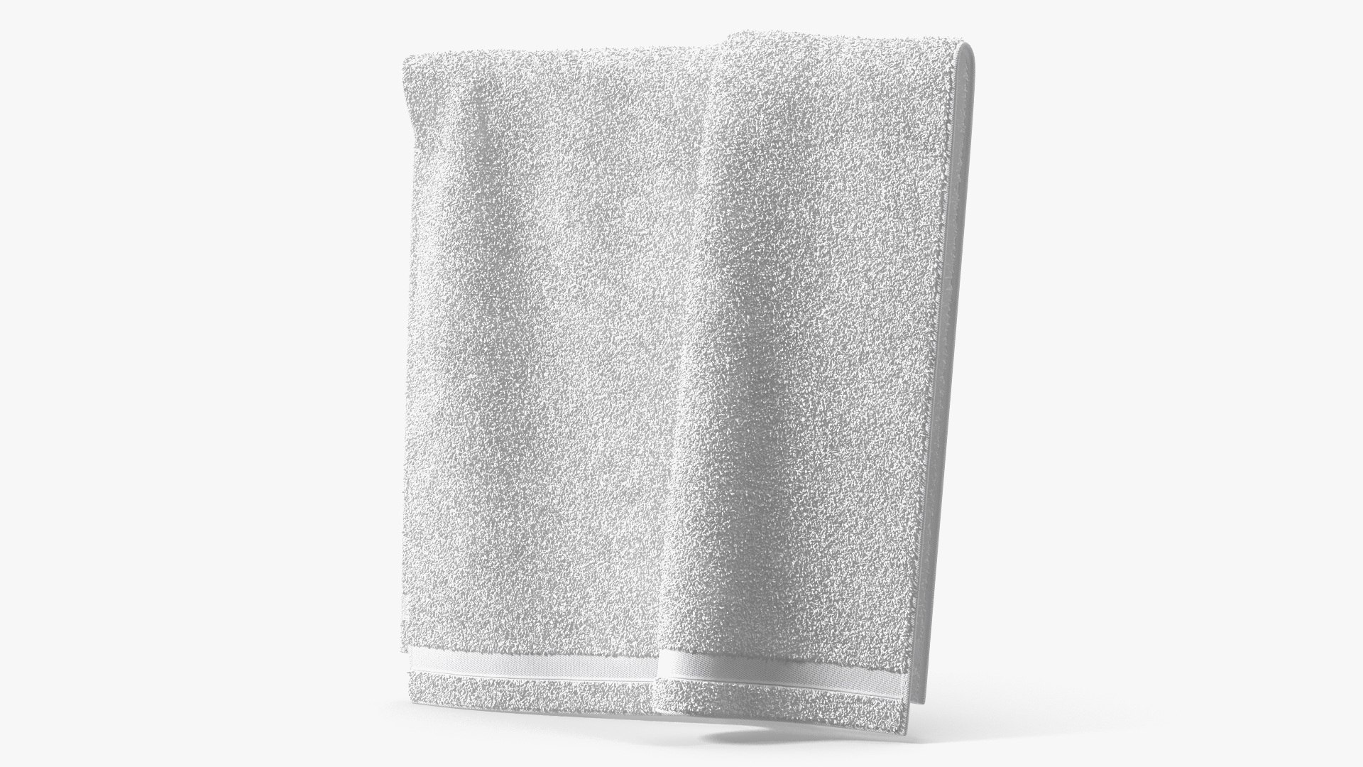 Single Hanging Terry Towel White Fur 3D model preview