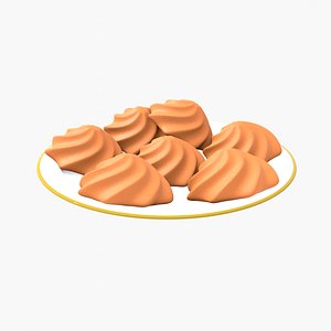 3D model Cookies on a plate