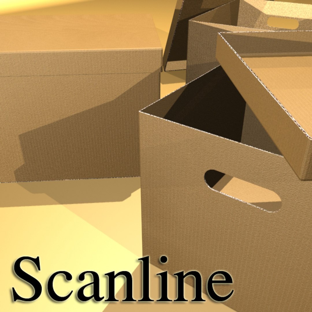 photorealistic cardboard box resolution 3ds