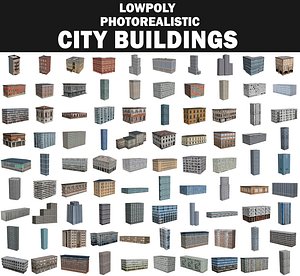 Lowpoly Photorealistic City Buildings