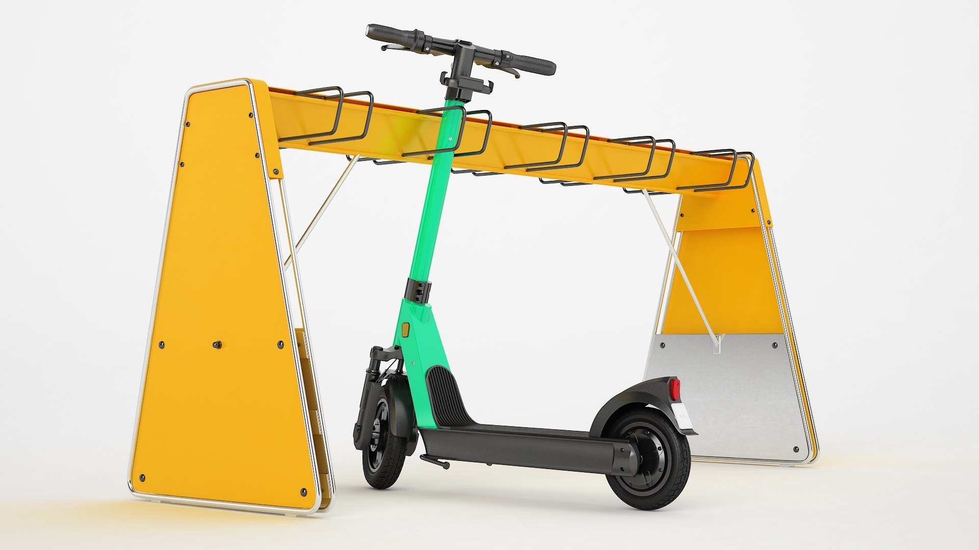 3D model Scooter Parking Rack with Electric Scooter 04 - TurboSquid 2028151