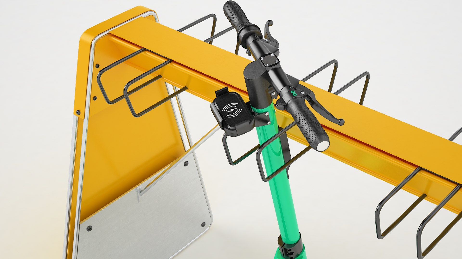 3D model Scooter Parking Rack with Electric Scooter 04 - TurboSquid 2028151