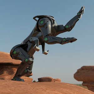 3D model Sci-Fi Bio-Mechanical Transport Unit White Black Rigged