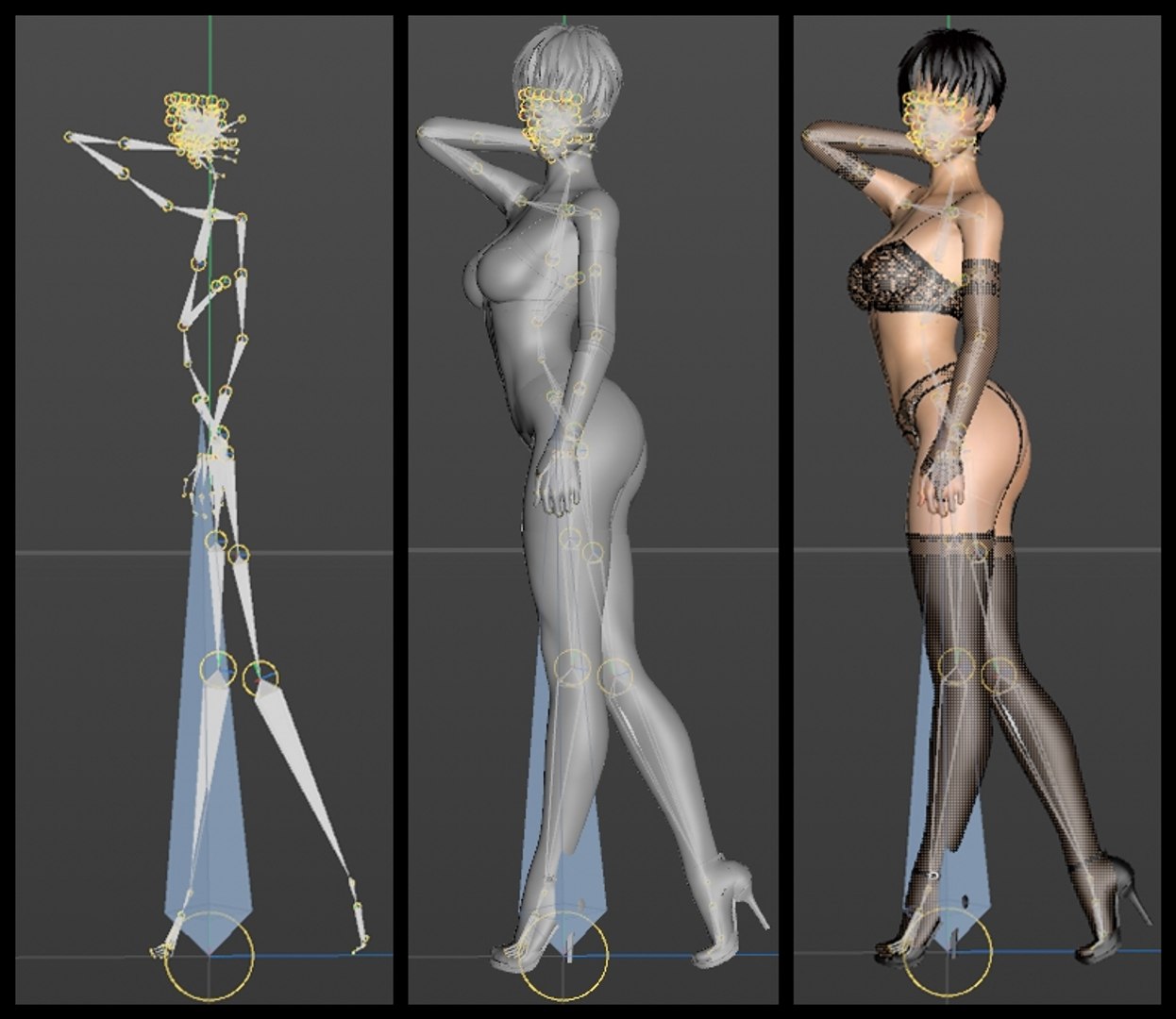 3D Model Asian Women In Lingerie Collection - TurboSquid 2035909