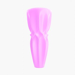 3D Vase porcelain pink 2 model