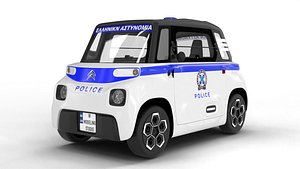 3D Citroen Ami 2020 Police White model