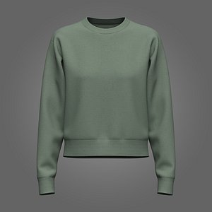 3D Female Cropped Sweater 3D Model