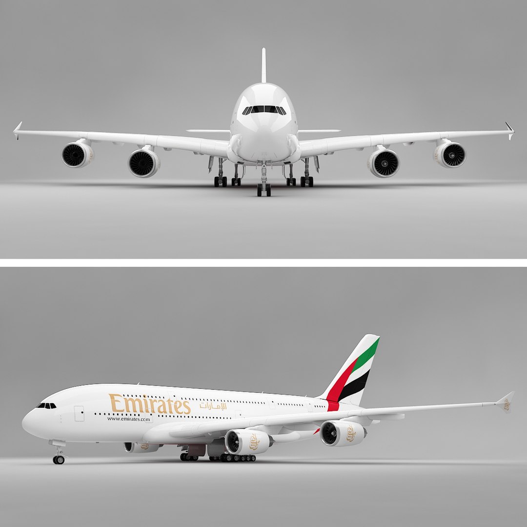 3d Max Airbus A380 Emirates