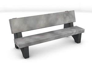 c4d stone park bench