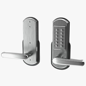Push Button Door Lock Silver 3D model