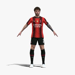 3D Rigged Davide Calabria AC Milan 2024
