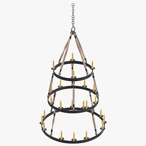 candle chandelier 02 3d max