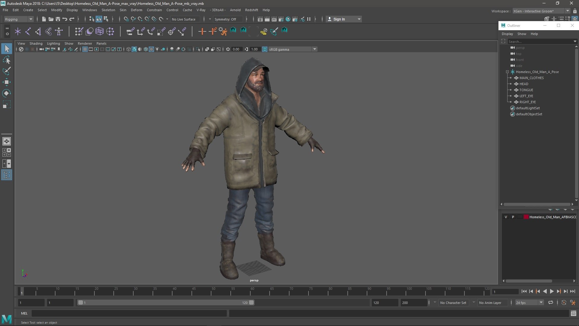 3D Homeless Old Man A-Pose - TurboSquid 2283343
