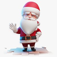 Santa Claus stylized cartoon 3D model