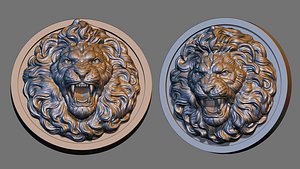 3D Roaring Lion Head model