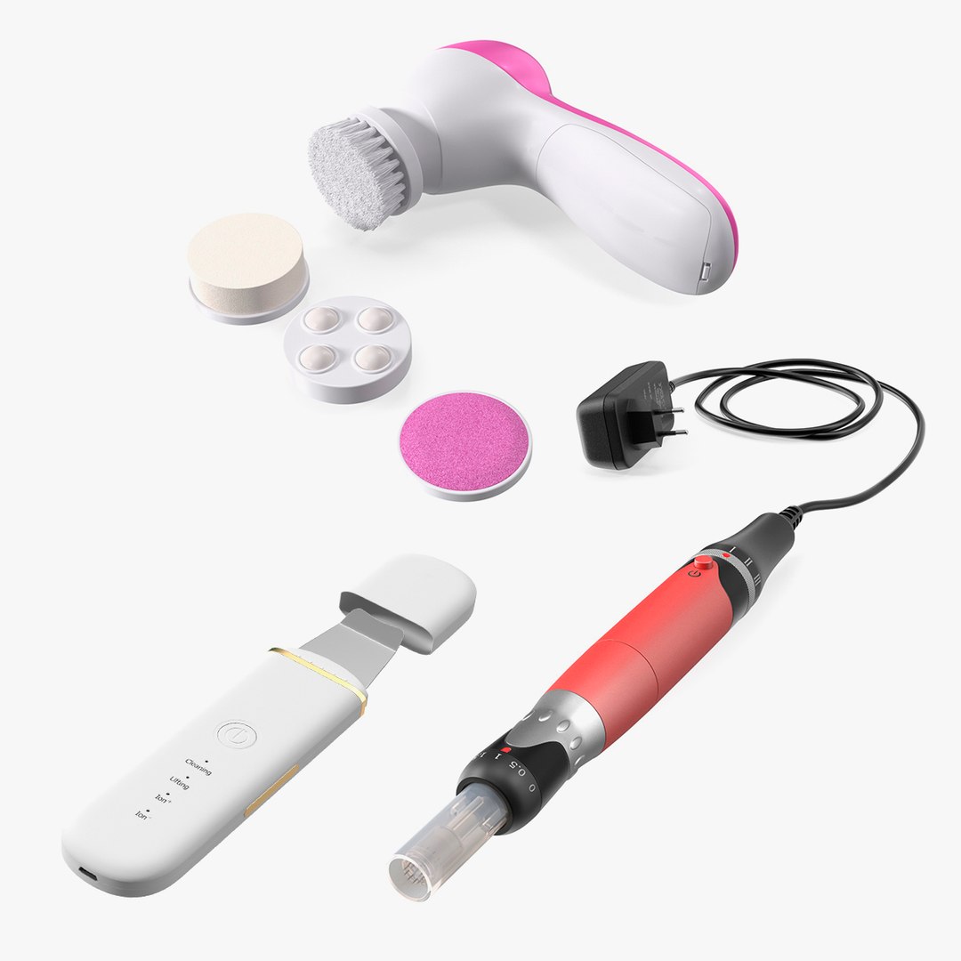 Electric Facial Massagers Collection 3D model preview