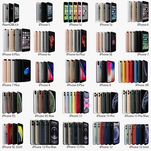 Apple iPhone Collection 2011 to 2020 v2 3D