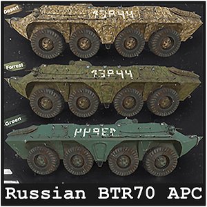 Functional 6 Versions APC Military Vehicle 3D model
