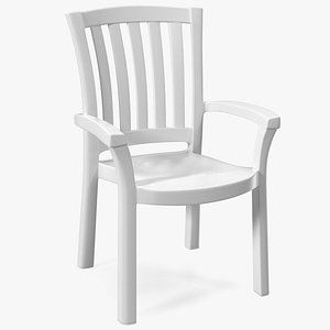 Plastic Armchair White 3D